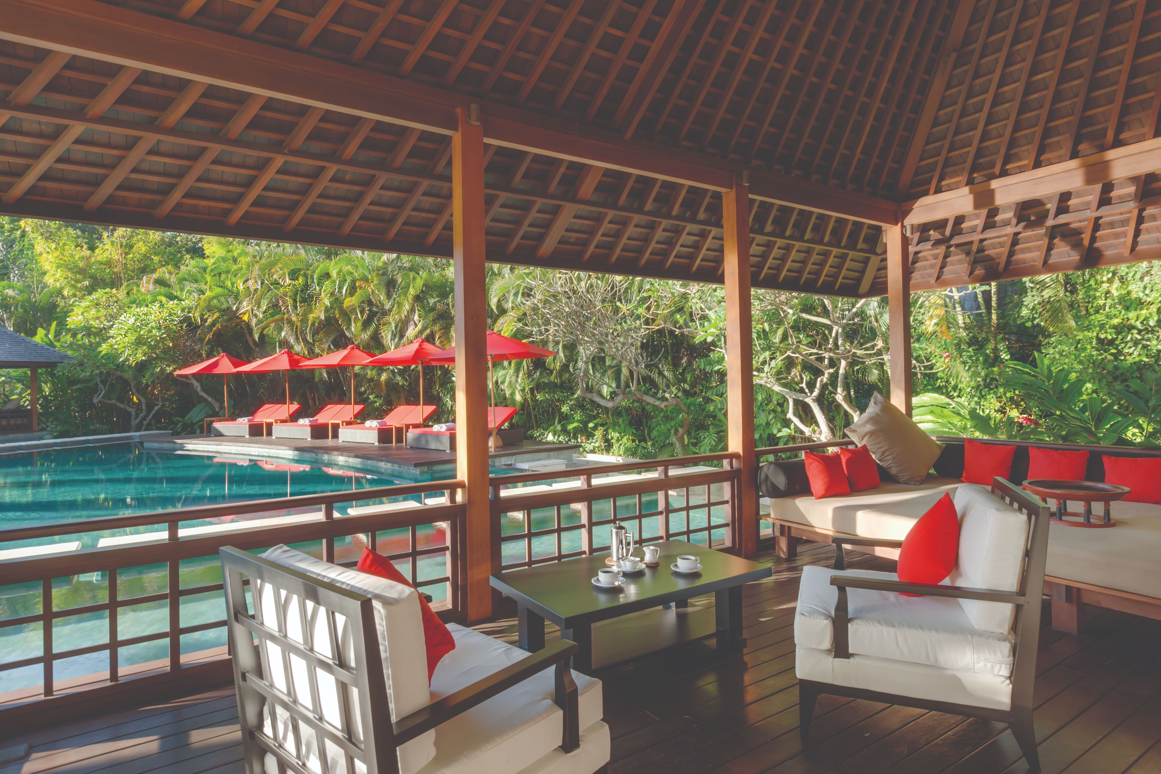 The Beji Airy Master Suite Balcony With Pool View
